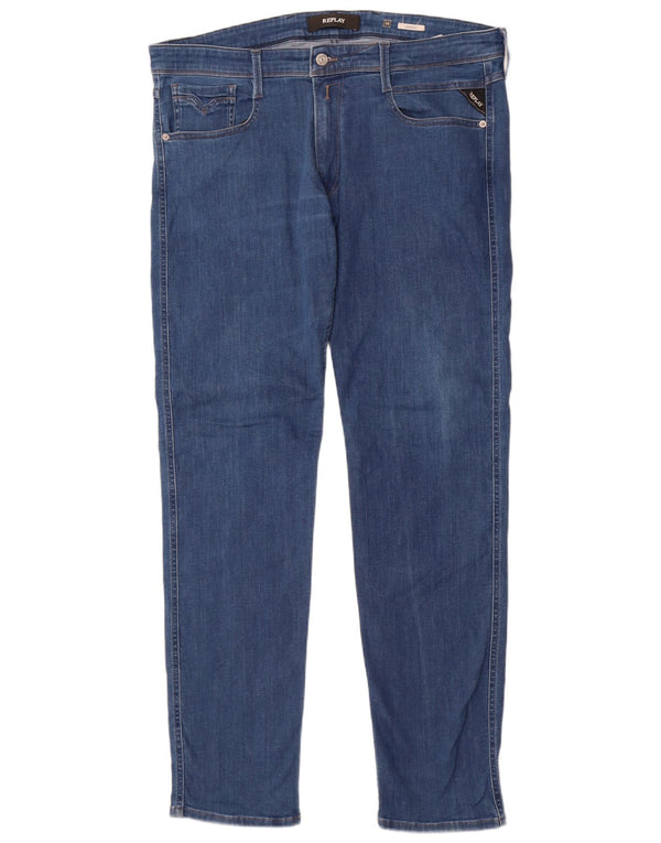 Replay Blugi Anbass Slim pentru bărbați W38 L34 Bumbac albastru