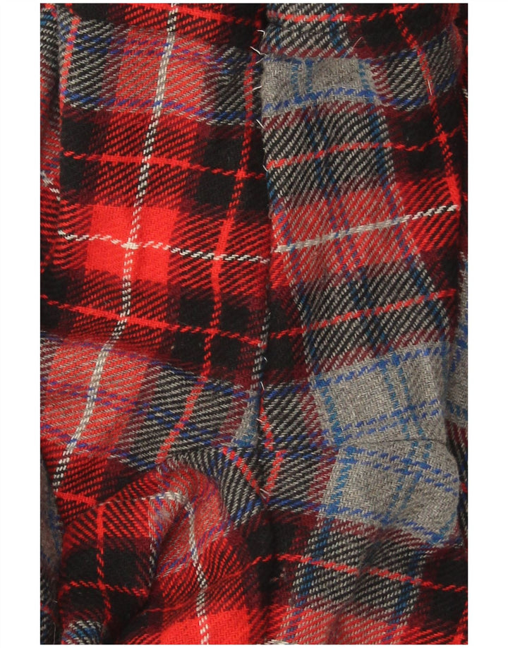 Pantaloni scurți chino VINTAGE pentru femei cu talie înaltă IT 42 Medium W28 Lână cu carouri roșii