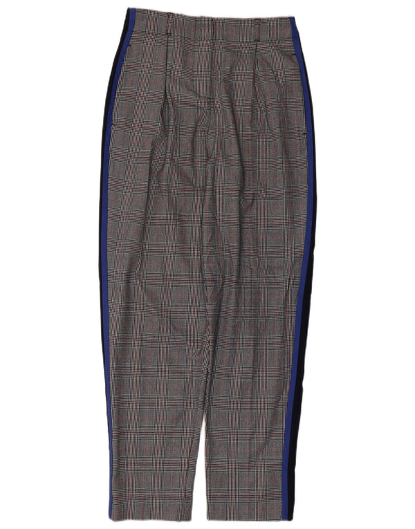 Pantaloni chino conici pentru femei cu talie înaltă Topshop UK 6 XS W26 L28 gri check