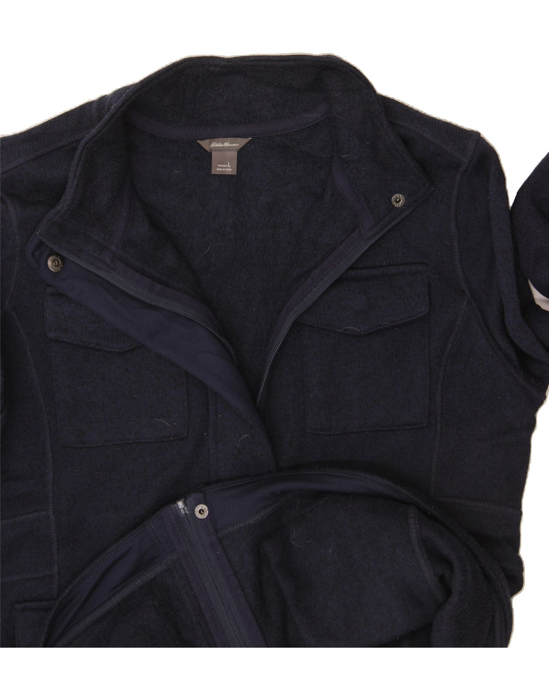 EDDIE BAUER Womens Windbreaker Jacket UK 16 Large Navy Blue Polyester Vintage Eddie Bauer and Second-Hand Eddie Bauer from Messina Hembry 