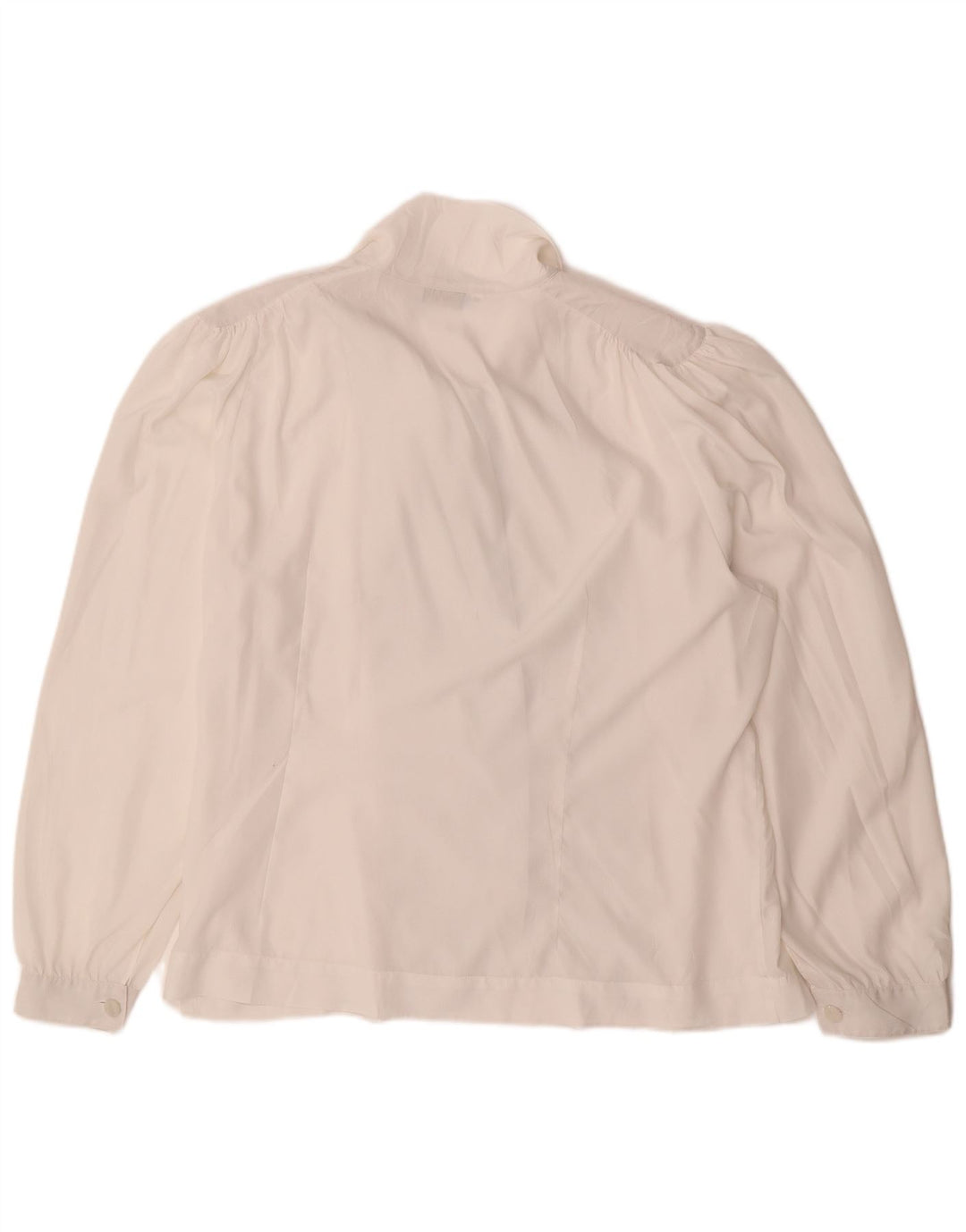 Bluză vintage pentru femei, cămașă cu cravată în față, IT 51 XL alb