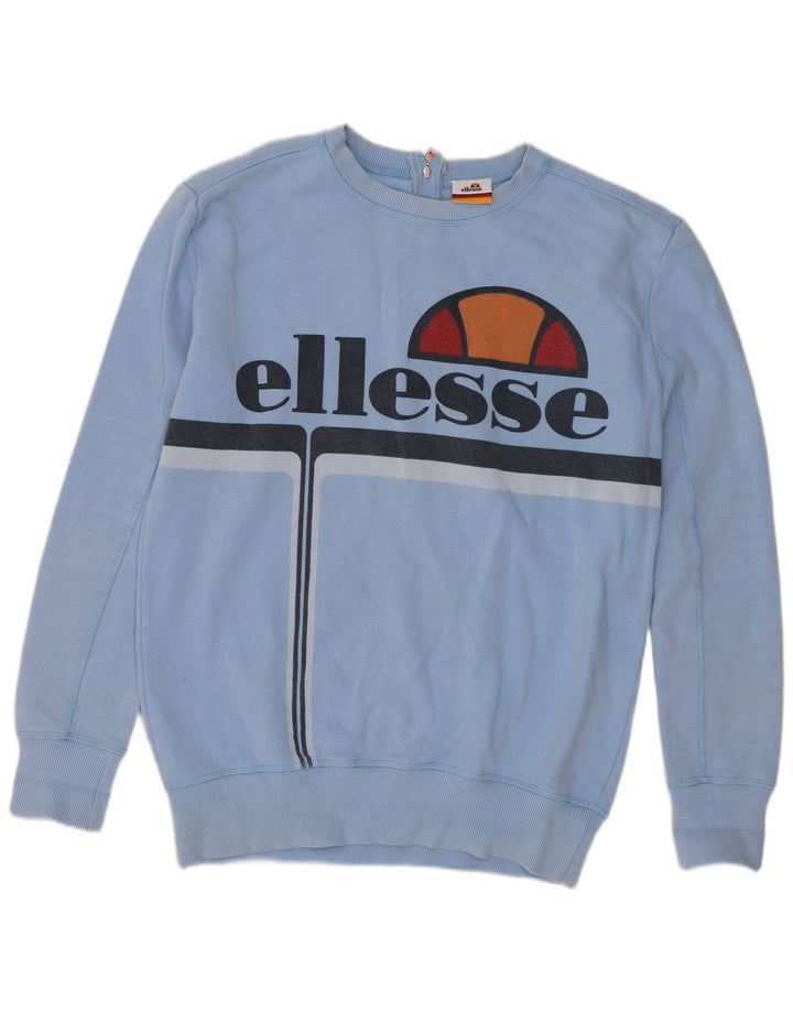 Pulover supradimensionat cu grafic pentru femei Ellesse UK 10 Bumbac albastru mic