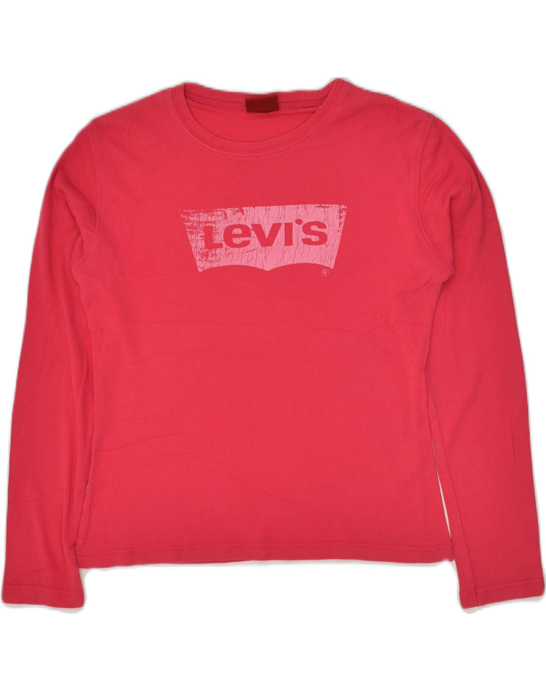 VINTAGE Girls Graphic Top Long Sleeve 13-14 Years Red Cotton | Vintage Vintage | Thrift | Second-Hand Vintage | Used Clothing | Messina Hembry 