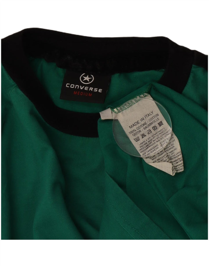 Top pentru bărbați Converse cu mânecă lungă, verde mediu, bumbac color bloc