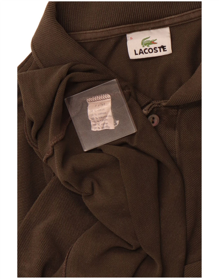Tricou polo cu mânecă lungă pentru bărbați LACOSTE Mărimea 5, bumbac maro mare