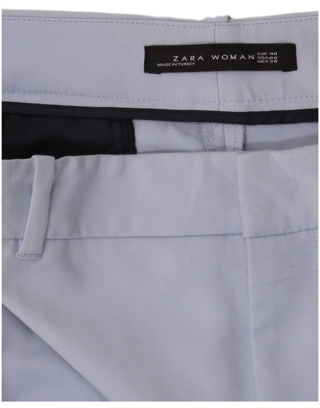 Pantaloni chino slim pentru femei Zara EU 40 Medium L30 L28 Albastru