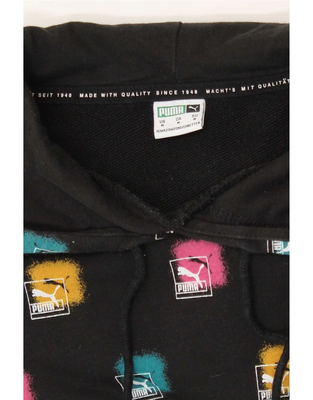Pulover cu capota cu grafic Puma pentru femei UK 14 Medium Black