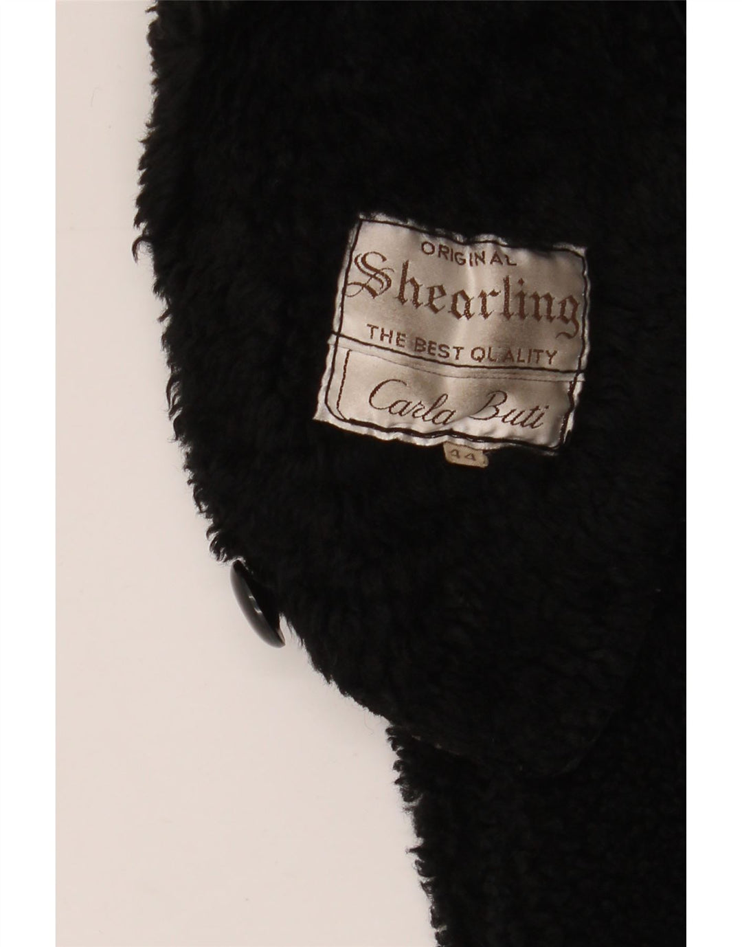 CARLA BUTI Palton supradimensionat din shearling pentru femei IT 44 Medium Black Shearling