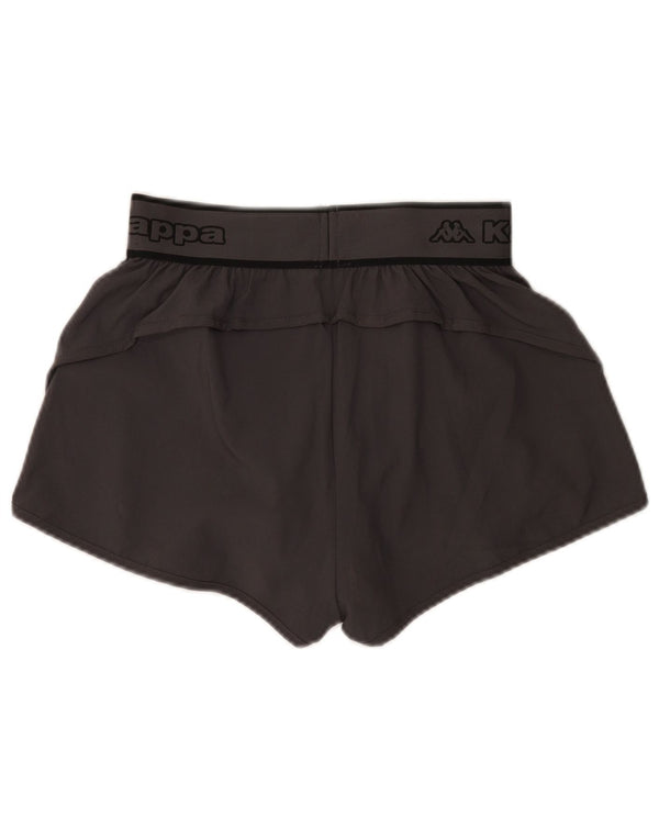 Pantaloni scurți de sport grafic Kappa pentru femei UK 6 XS poliester gri