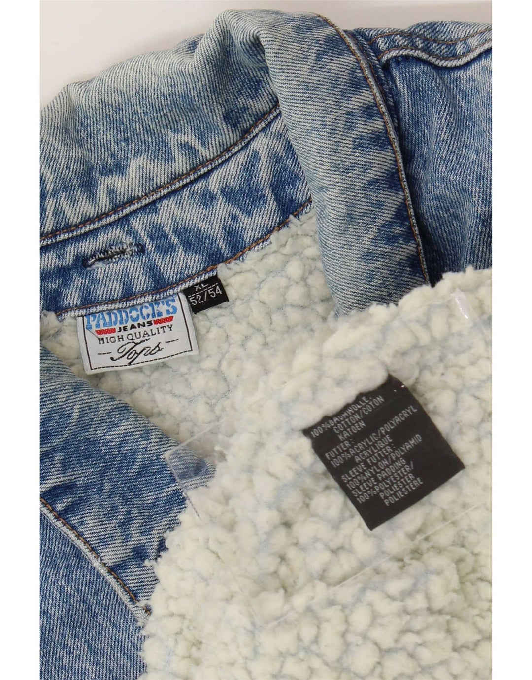 Jachetă de denim Sherpa pentru bărbați Paddock's IT 52/54 XL Bumbac albastru