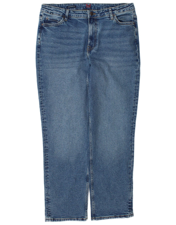 Crew Clothing Blugi drepti pentru femei UK 12 Medium W34 L28 Blue Bumbac