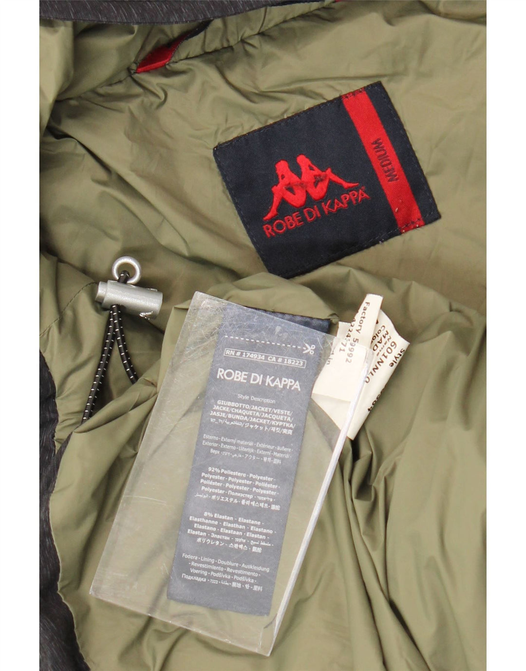 Jachetă Anorak căptușită cu glugă pentru bărbați Kappa UK 38 Medium Gri Poliester