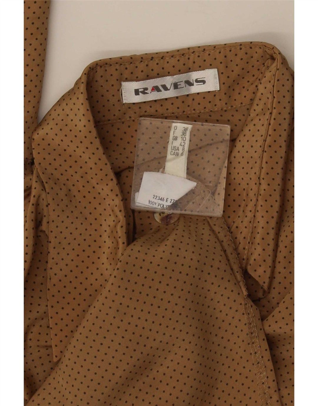Cămașă supradimensionată pentru femei Ravens UK 10 Small Brown Spotted Poliester