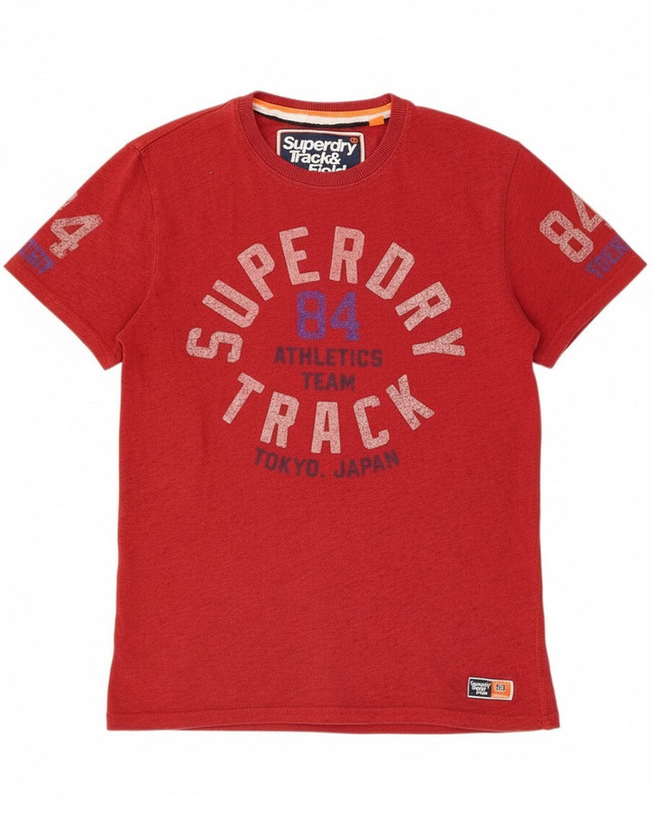 Tricou grafic pentru bărbați Superdry Top din bumbac roșu mediu
