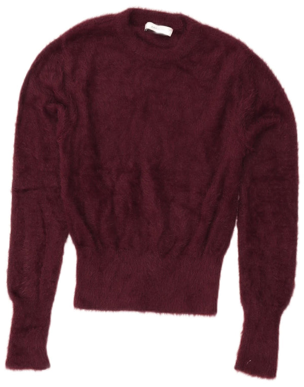 Pulover pentru damă Zara, cu gât turnut, Marea Britanie 10 Mic din nailon burgundy