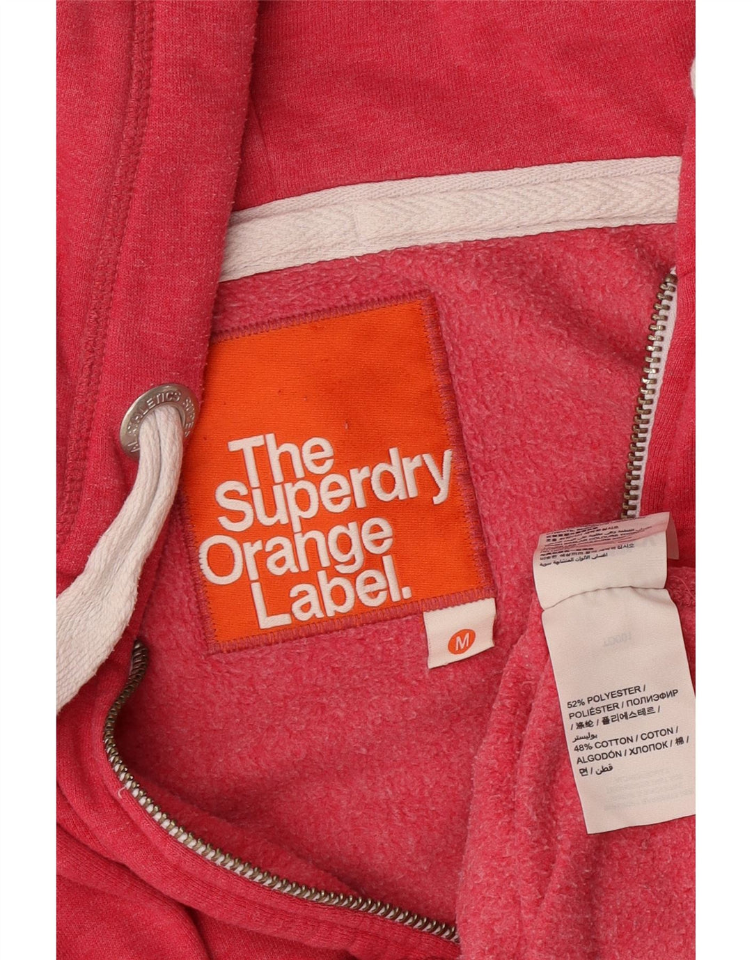 Pulover Superdry pentru femei, cu fermoar, poliester roz mediu