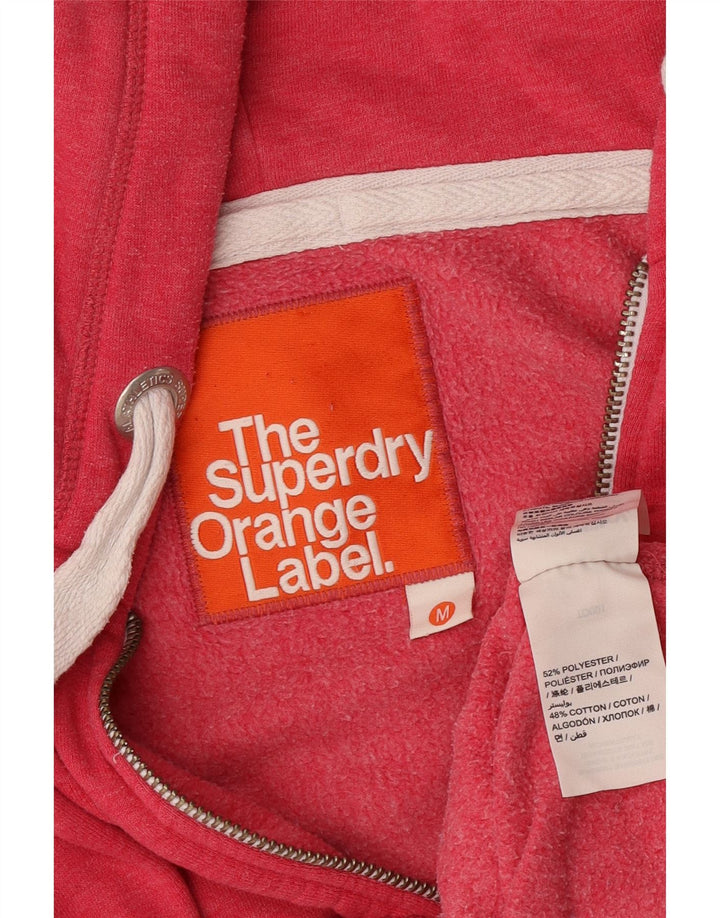 Pulover Superdry pentru femei, cu fermoar, poliester roz mediu