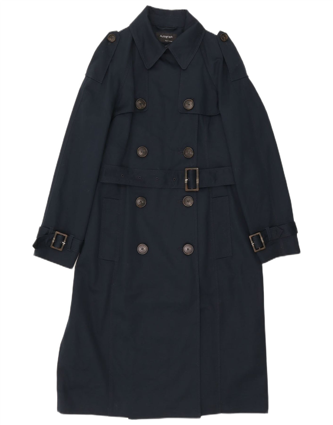 Trench pentru femei Marks & Spencer UK 12 Medium Bluemarin Bumbac