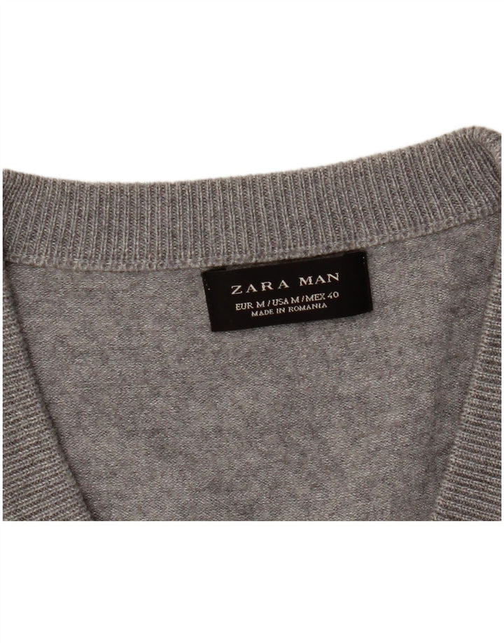 Pulover cardigan pentru bărbați Zara, gri mediu cu pete