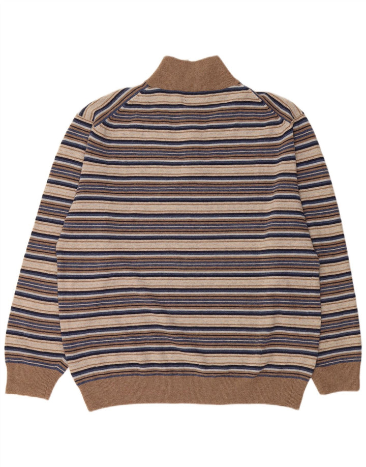 Pulover pentru bărbați Kappa, cu fermoar și gât, 3XL, lână cu dungi multicolore