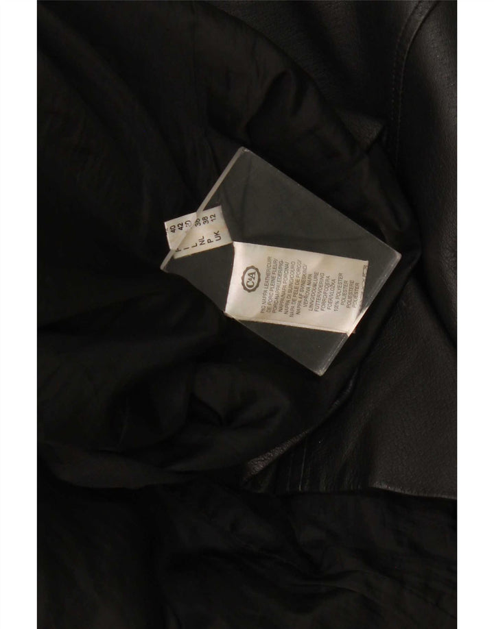 Palton din piele pentru femei C&A UK 12 Medium Black