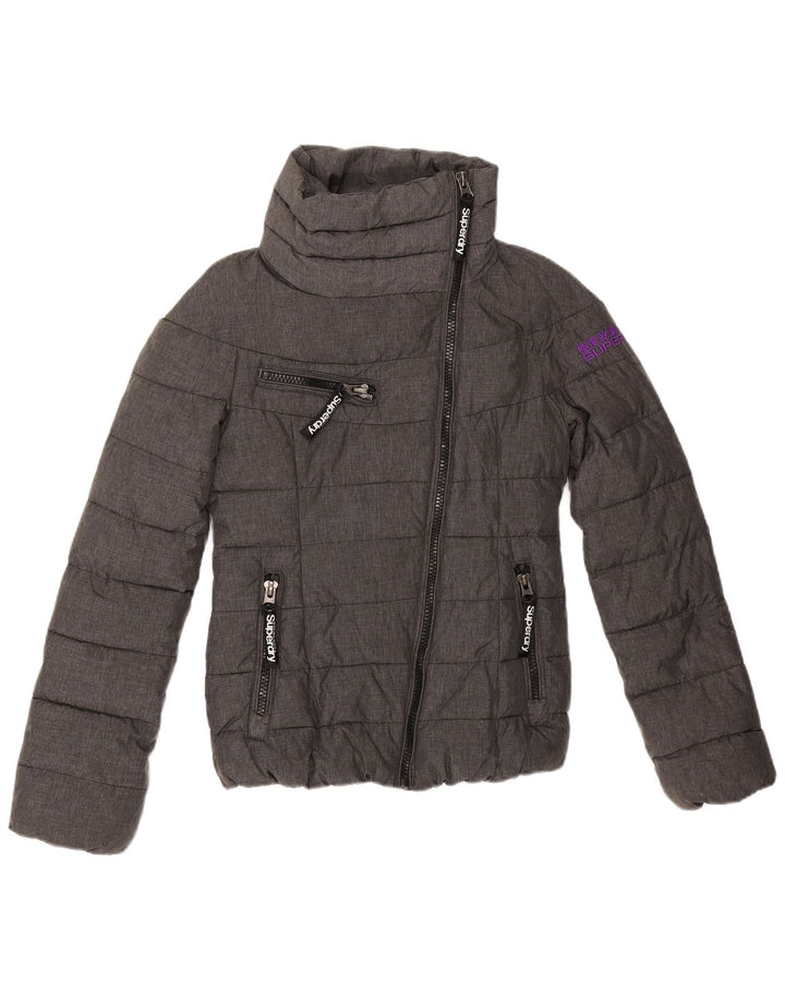 Jachetă căptușită cu grafică Superdry pentru femei UK 6 XS poliester gri