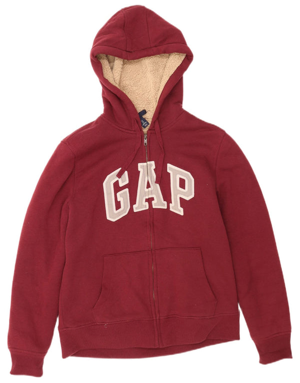 Pulover pentru femei Gap, supradimensionat, cu fermoar, bumbac burgundy, UK 10