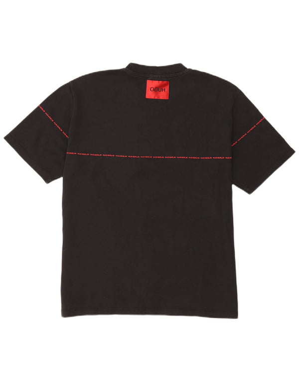Tricou grafic pentru bărbați Hugo Boss Top mare din bumbac negru