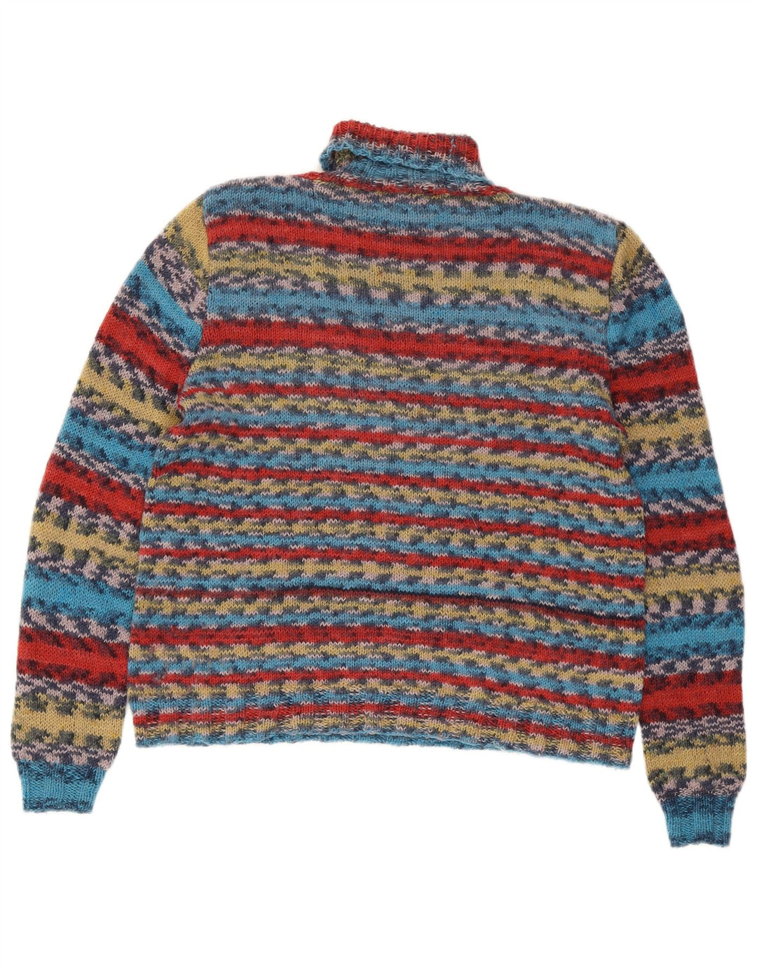 VINTAGE Pulover cu gât rulat pentru femei UK 14 Medium Multicolor