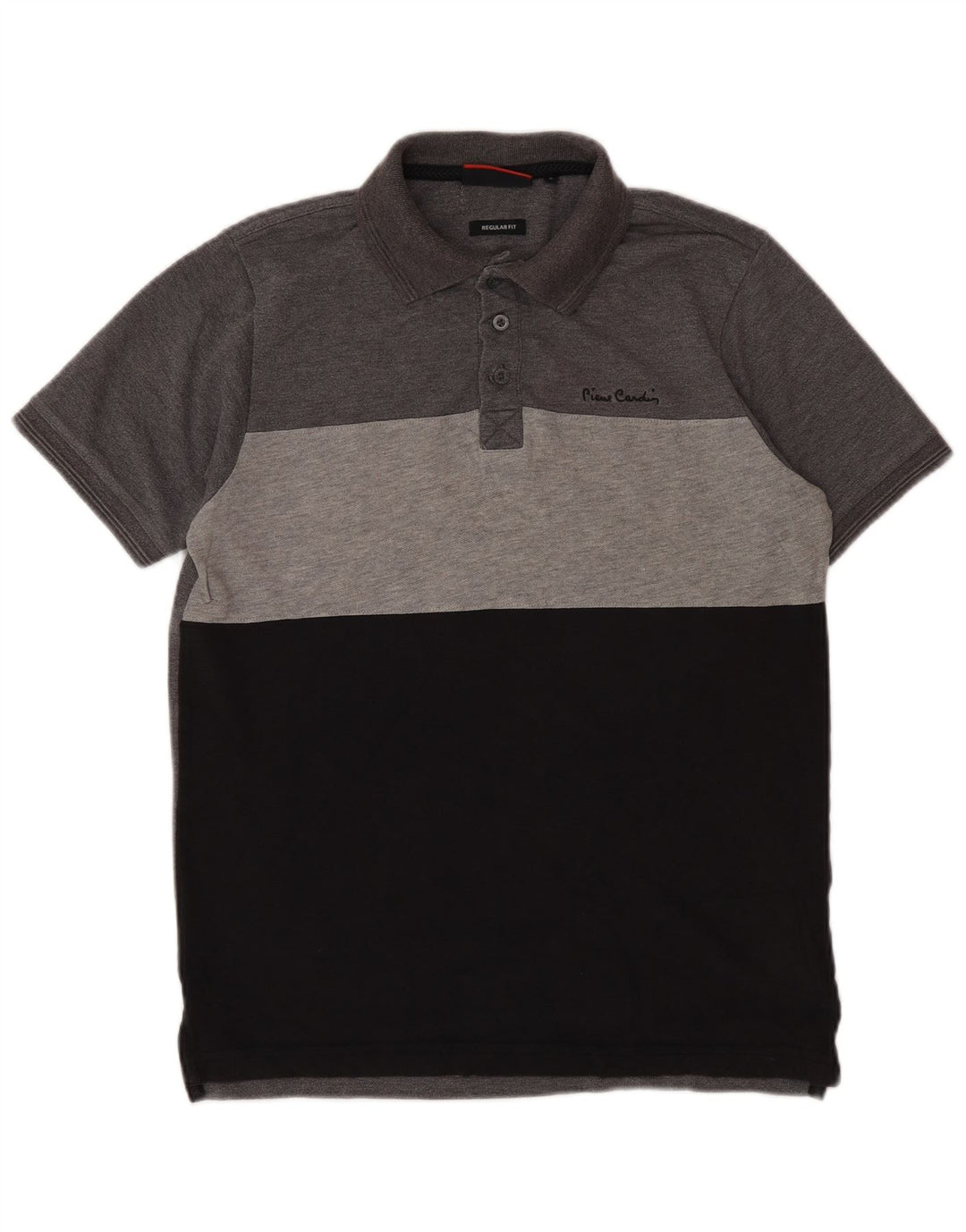 Cămașă polo Pierre Cardin pentru bărbați, cu croială obișnuită, gri mic, poliester color bloc