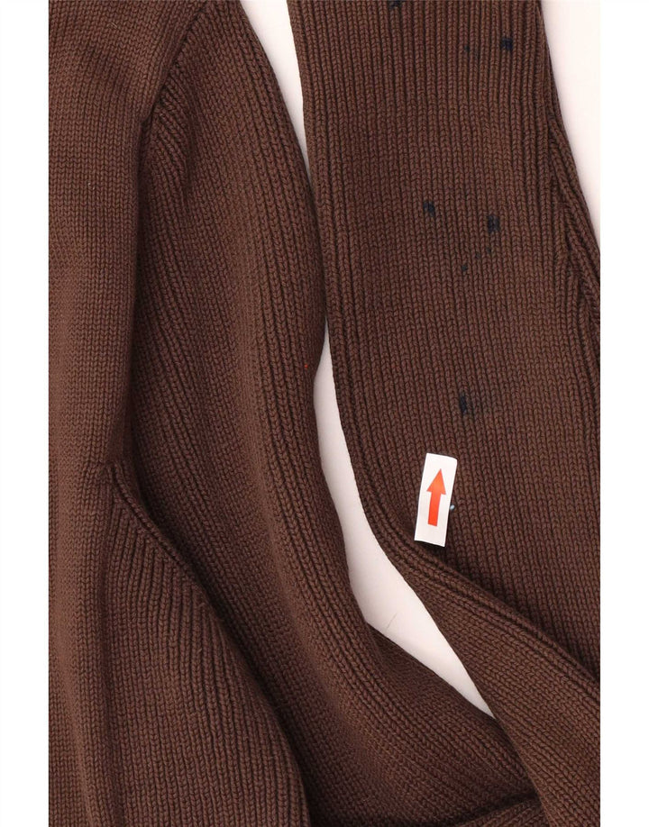Pulover cardigan pentru bărbați Zara, mare, maro, bumbac