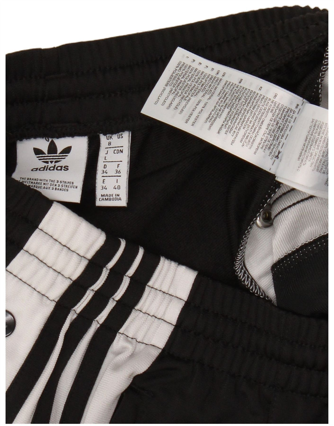 Pantaloni de trening Adidas pentru femei UK 8 Small Black Colorblock Poliester