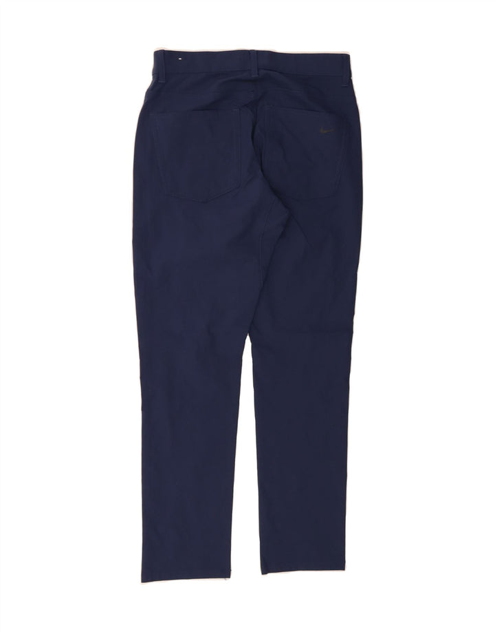 NIKE Womens Slim Fit Casual Trousers W28 L30 Navy Blue Polyester Vintage Nike and Second-Hand Nike from Messina Hembry 