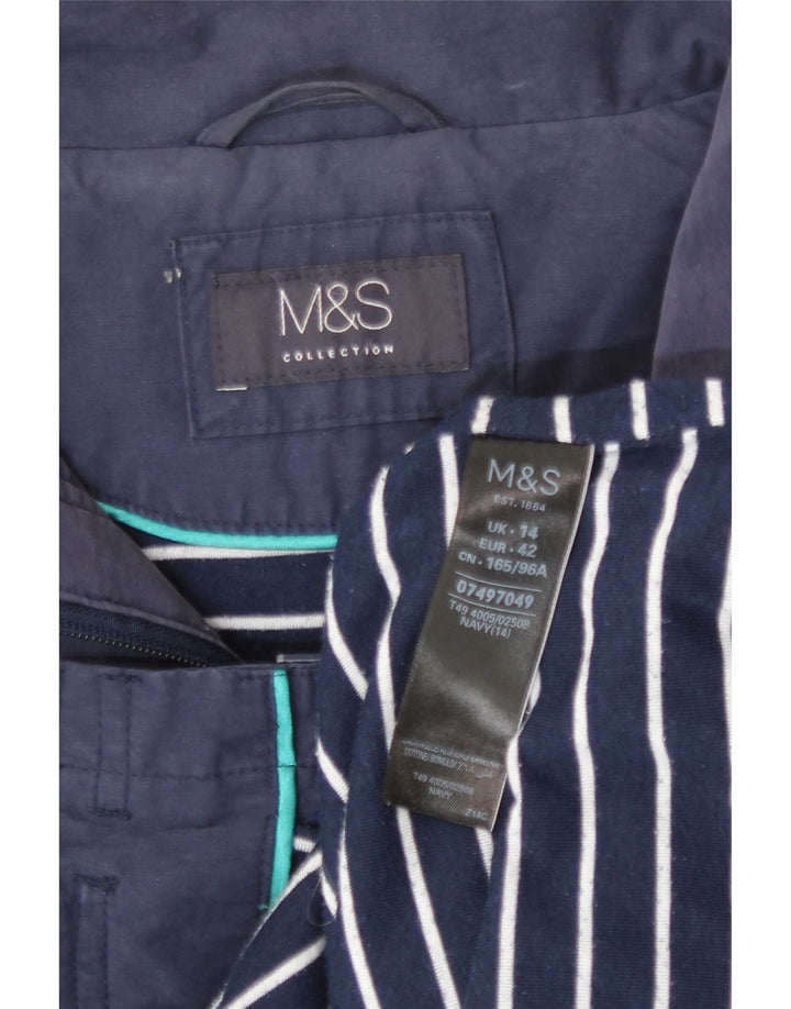 Jachetă parka cu glugă pentru femei Marks & Spencer UK 14 mare, poliester bleumarin