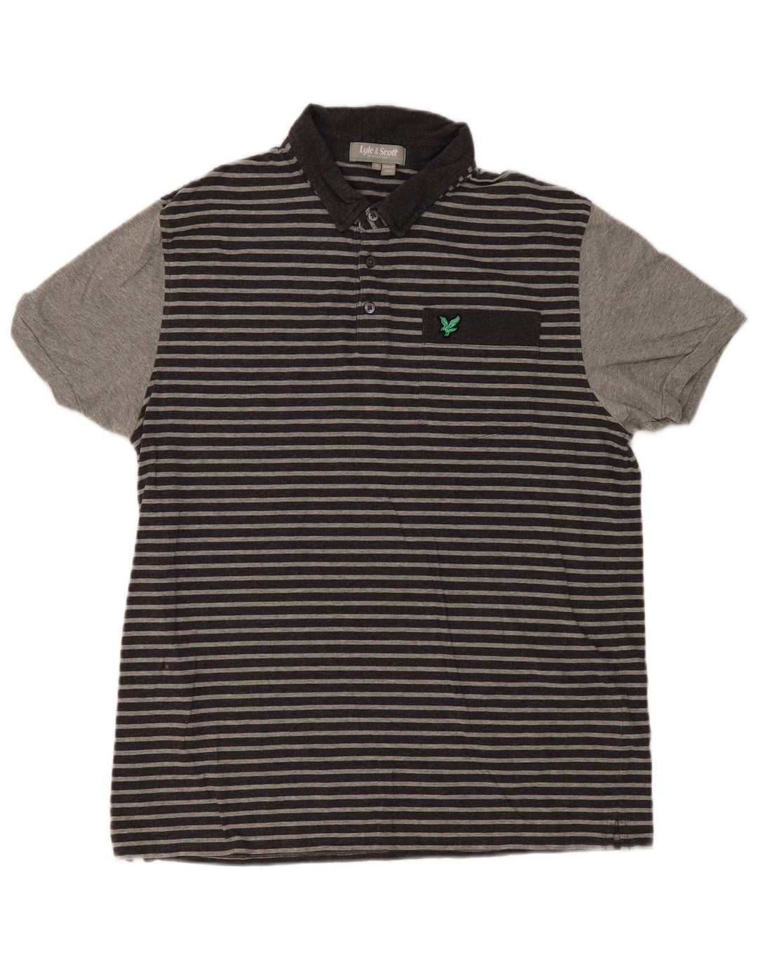 Tricou polo Lyle & Scott pentru bărbați XL, bumbac cu dungi gri
