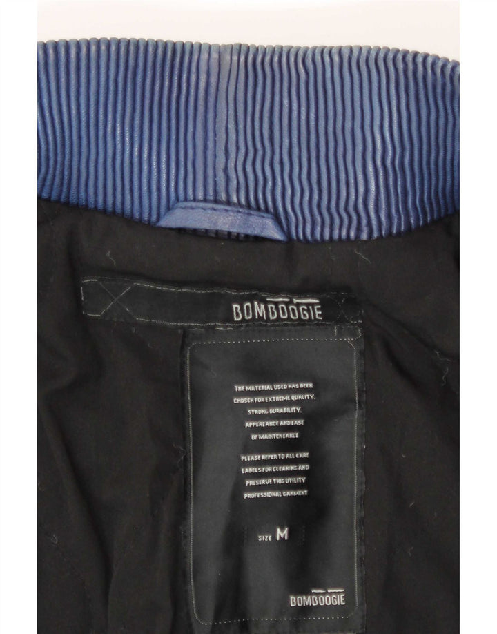 Jachetă de piele Bomboogie pentru femei UK 12 Medium Blue