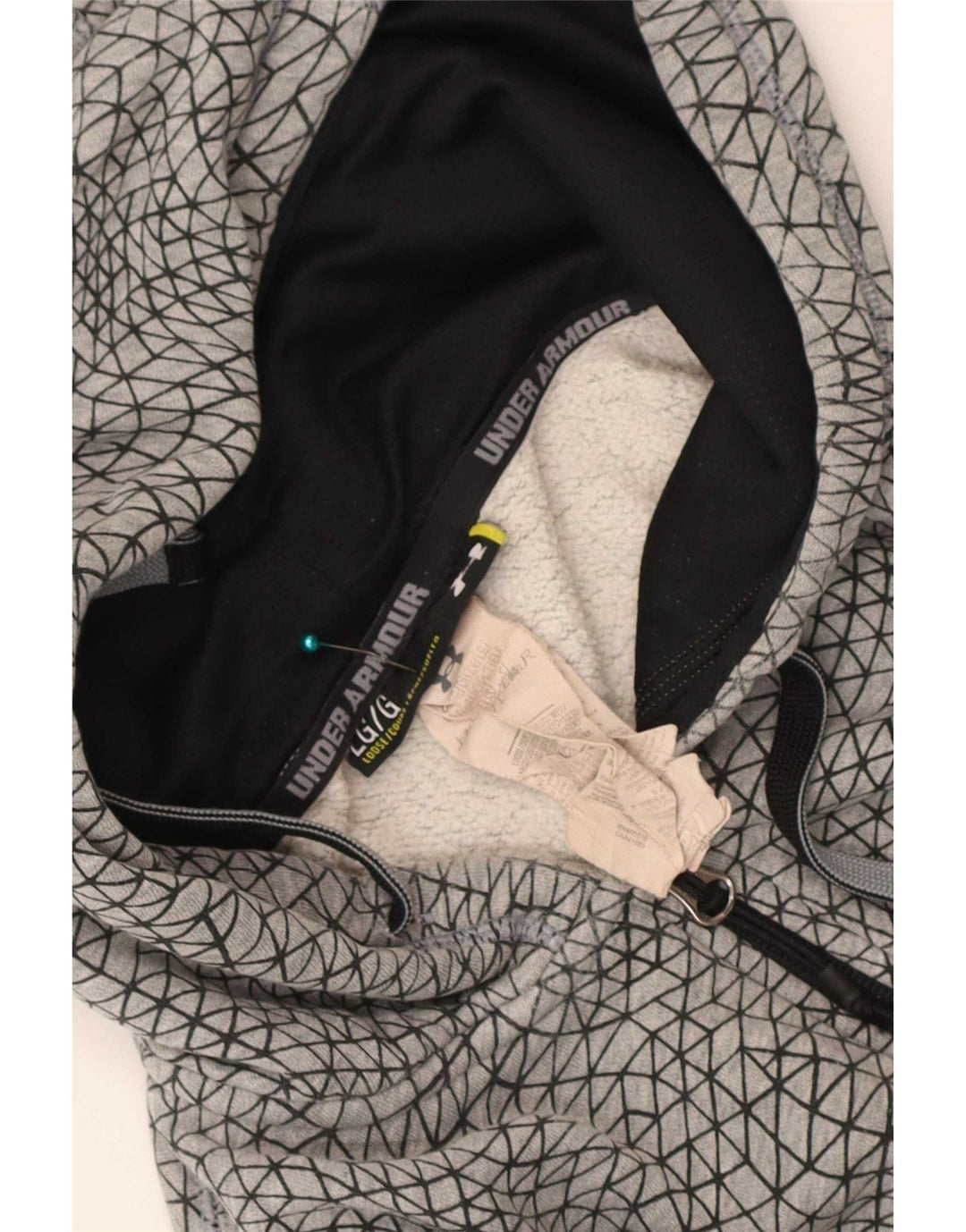 Pulover Under Armour pentru bărbați, cu fermoar, mare, gri geometric