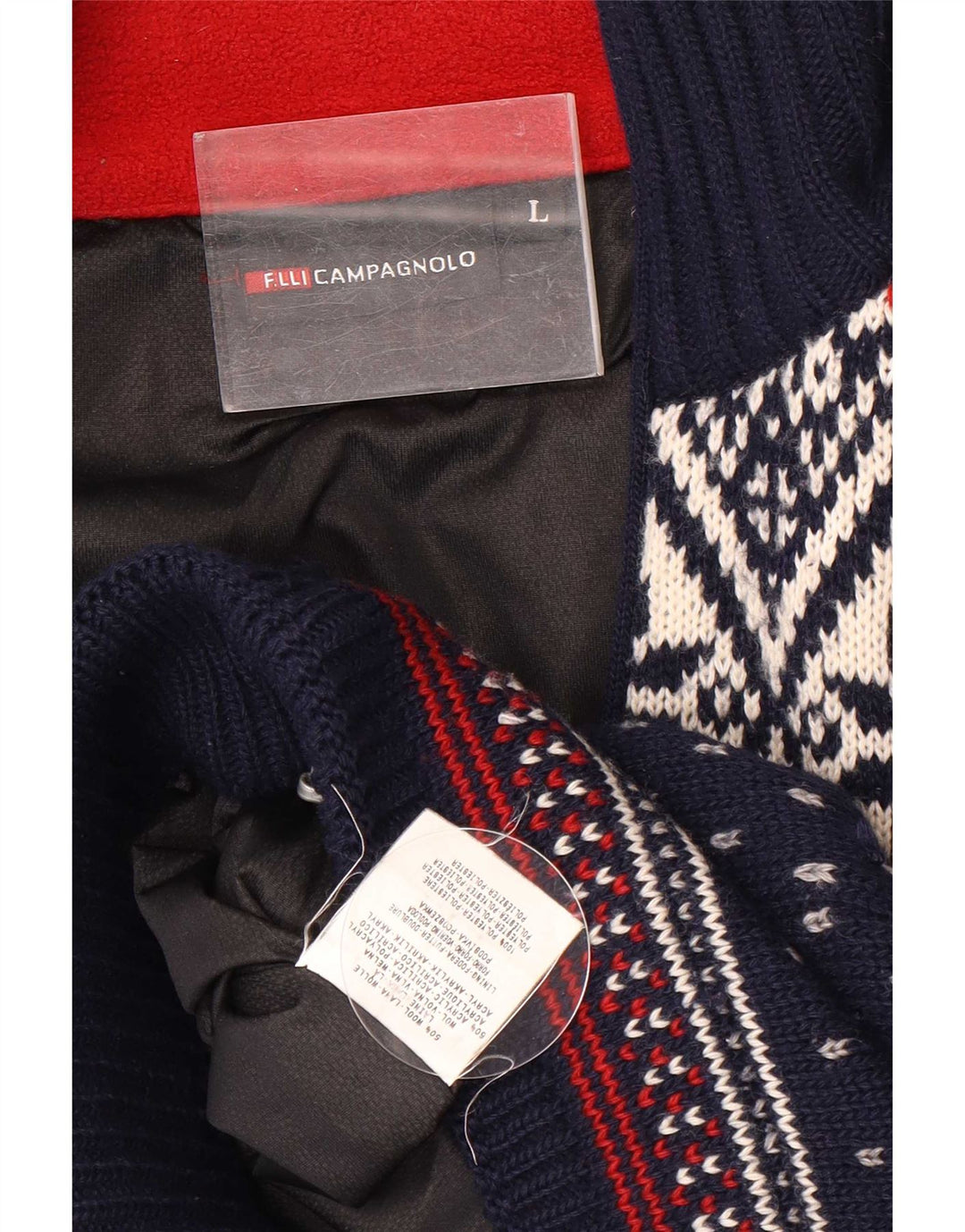 Pulover cardigan pentru bărbați Campagnolo, lână Fair Isle, albastru mare