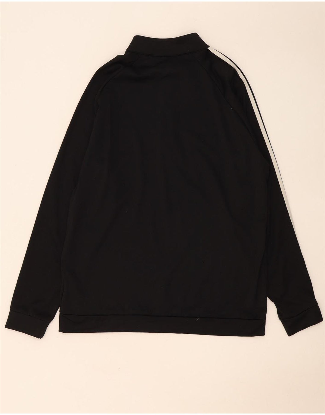 Pulover pentru bărbați Adidas, cu fermoar, cu gât, poliester mare, negru