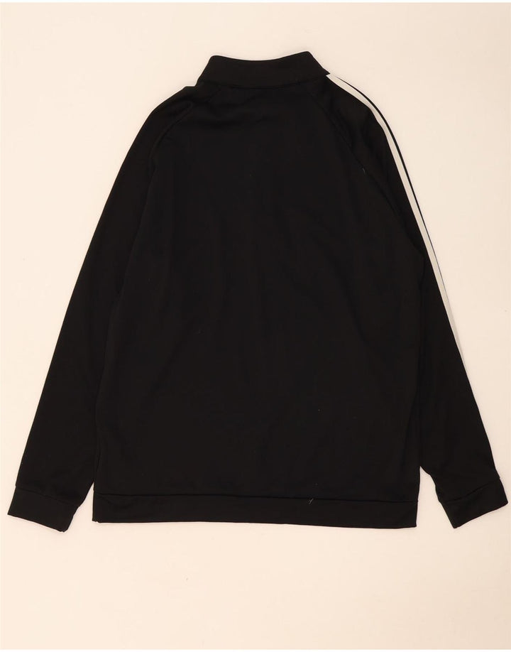 Pulover pentru bărbați Adidas, cu fermoar, cu gât, poliester mare, negru