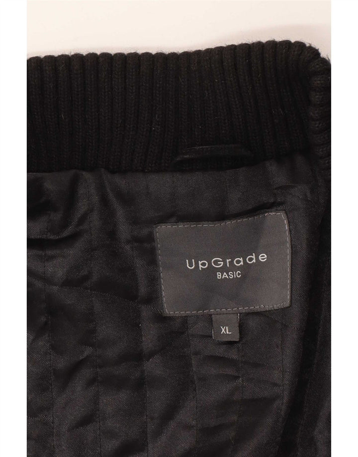 Bomber vintage pentru bărbați din piele intoarsa UK 42 XL din piele neagră