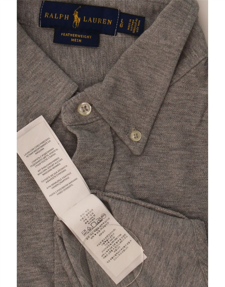 Cămașă din plasă pentru bărbați Ralph Lauren, mare, gri