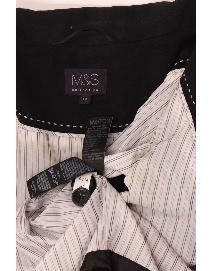 Jachetă pentru femei Marks & Spencer cu 1 nasture, UK 18 XL, poliester negru