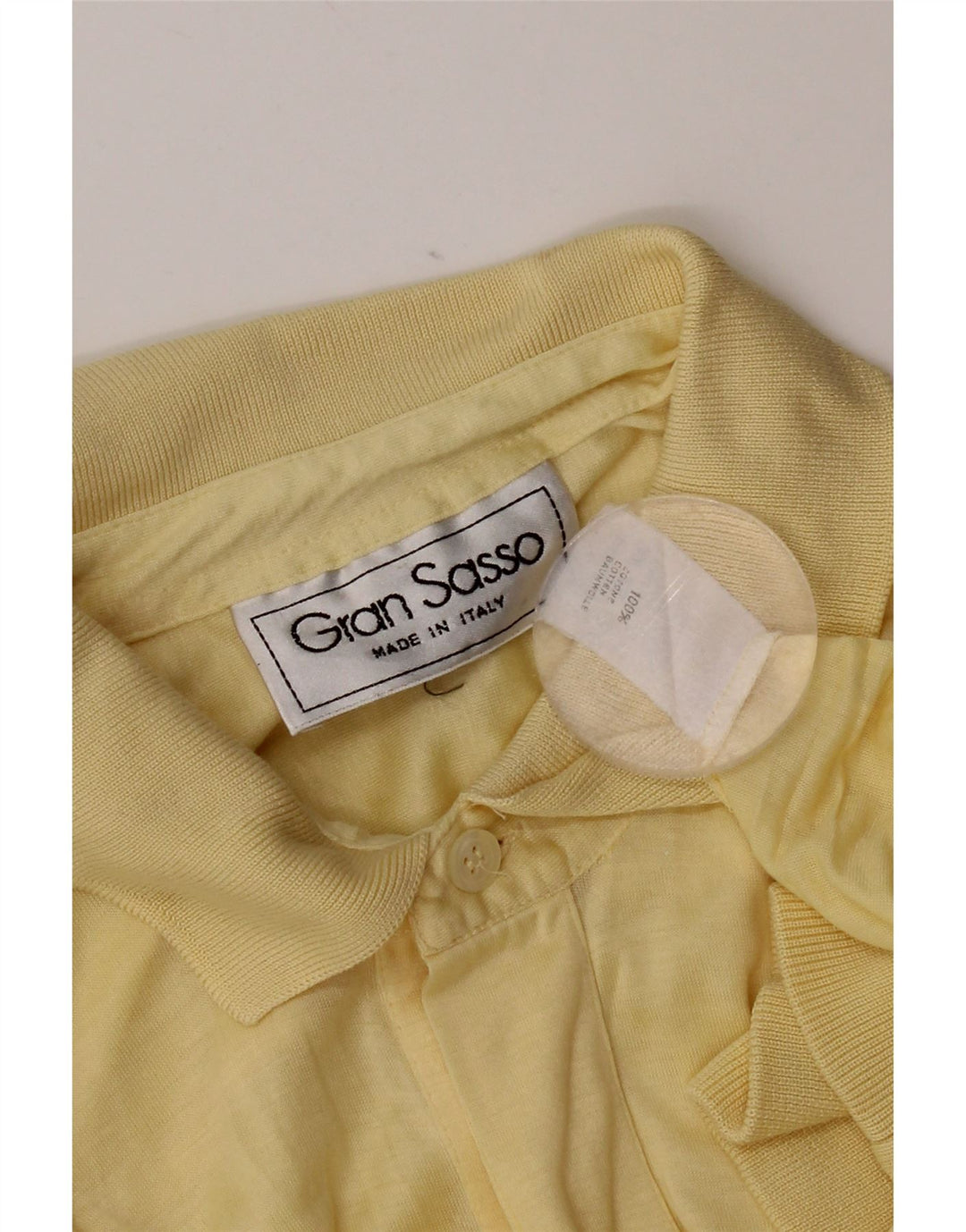 Tricou polo vintage pentru bărbați, bumbac galben mic