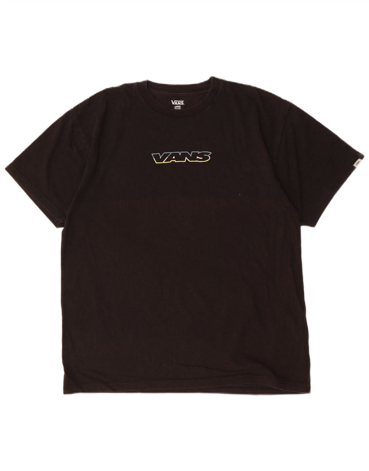 Tricou grafic Vans pentru bărbați Top mare din bumbac negru