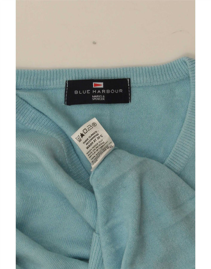 Marks & Spencer Pulover cu decolteu în V Blue Harbour pentru bărbați, acrilic mare