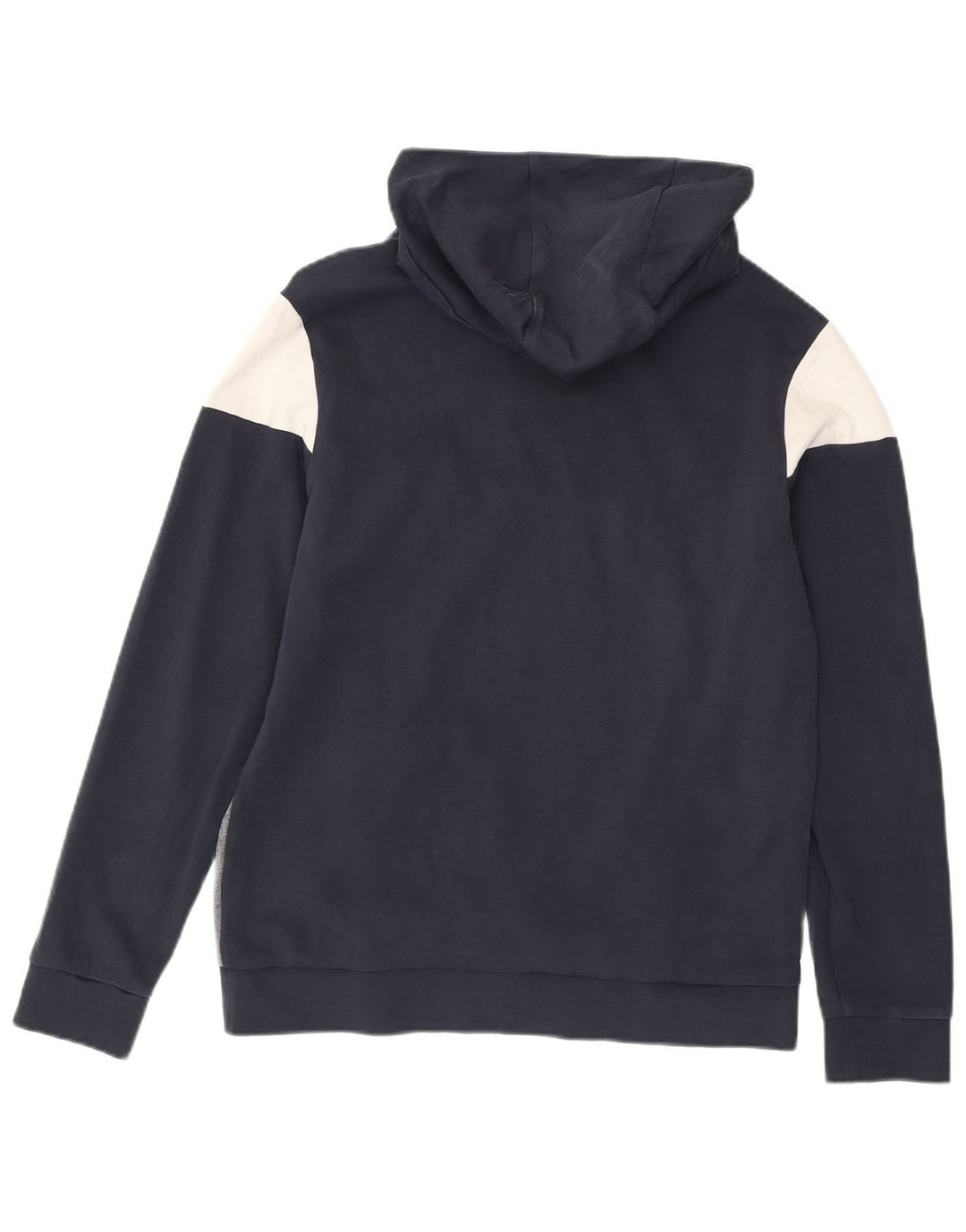 Pulover Hugo Boss pentru bărbați cu capota cu grafică, bumbac color-bloc, albastru bleumarin mediu