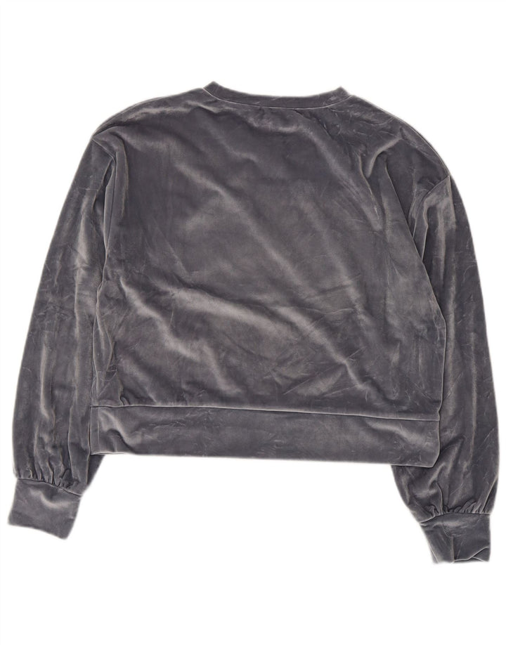 Pulover oversize din Velour Crop Zara pentru femei UK 10 Mic Gri