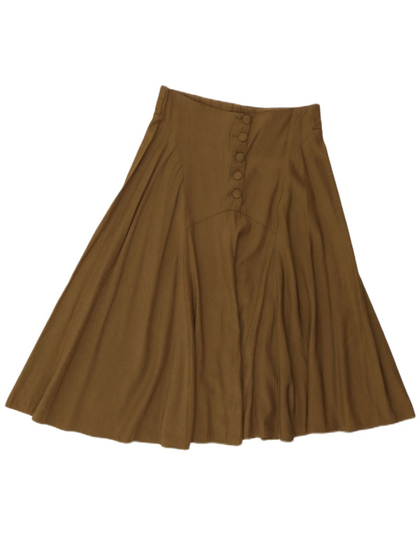 Fusta evazată pentru femei Vintage Medium W30 Kaki Poliester