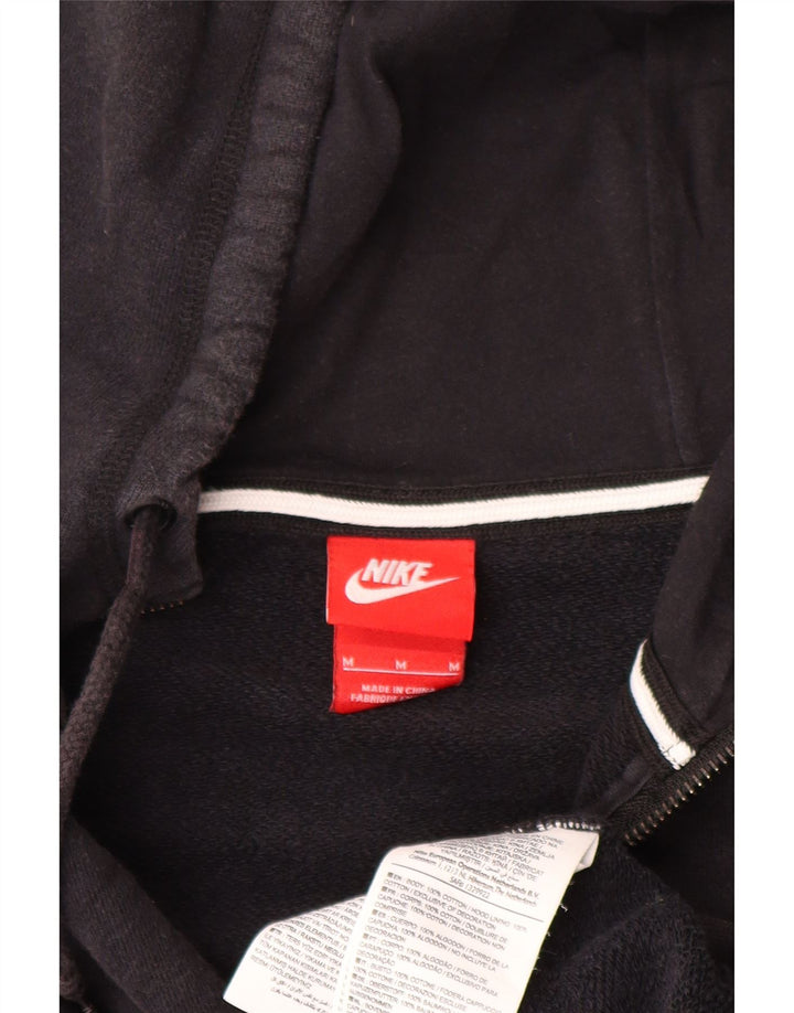 Pulover Nike pentru bărbați, cu fermoar, bumbac mediu negru